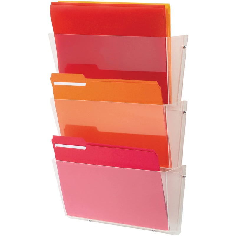Deflect-O Deflecto 63601 Unbreakable docupocket expandable three-pocket wall file set  letter  clear - Image 3